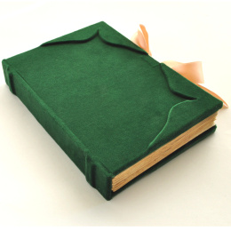 notes aksamitny zielony welurowy